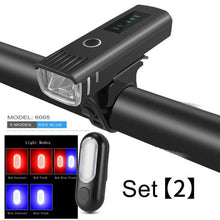 Load image into Gallery viewer, Bike Flashlight For Bicycle Anti-glare Smart Bike Light USB Rechargeable Front Rear Lamp Cycling Headlight Bike Light Set USB Rechargeable Bicycle Front Headlight Taillight 4 Light Modes Led Headlight
