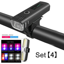 Load image into Gallery viewer, Bike Flashlight For Bicycle Anti-glare Smart Bike Light USB Rechargeable Front Rear Lamp Cycling Headlight Bike Light Set USB Rechargeable Bicycle Front Headlight Taillight 4 Light Modes Led Headlight
