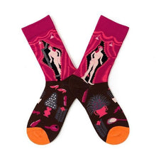 将图片加载到图库查看器，Novelty Happy Funny Women Graphic Short Socks Socks Combed Out Of Pure Cotton Art Abstract Oil Painting Socks French Style Crew Socks For Men And Women
