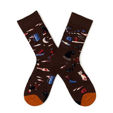 将图片加载到图库查看器，Novelty Happy Funny Women Graphic Short Socks Socks Combed Out Of Pure Cotton Art Abstract Oil Painting Socks French Style Crew Socks For Men And Women
