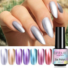Load image into Gallery viewer, Luxury Metallic Womens Nail Polish Silver Rose Permanent UV Gel Nail Varnish Elegant Luxury Metal Effect More Collor For Girls
