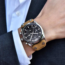 Load image into Gallery viewer, Mens Military Army Watches Analog Chronograph Watch Genuine Leather Strap Sports Casual Waterproof Male Quartz Wristwatch
