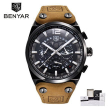 Load image into Gallery viewer, Mens Military Army Watches Analog Chronograph Watch Genuine Leather Strap Sports Casual Waterproof Male Quartz Wristwatch
