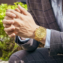 Load image into Gallery viewer, Luxury Gold Mens Watches Elegant Stainsteel Steel Strap Waterproof Sport Analog Quartz Luminous Hands Watch
