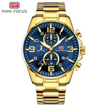 Load image into Gallery viewer, Luxury Gold Mens Watches Elegant Stainsteel Steel Strap Waterproof Sport Analog Quartz Luminous Hands Watch
