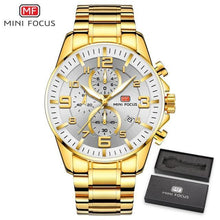 Load image into Gallery viewer, Luxury Gold Mens Watches Elegant Stainsteel Steel Strap Waterproof Sport Analog Quartz Luminous Hands Watch
