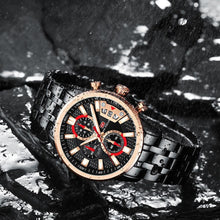 Load image into Gallery viewer, Sport Multifunctional Luxury Mens Watch Quartz Waterproof Colorful Analog Wristwatch Elegant Stainless Steel Design

