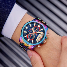 Load image into Gallery viewer, Sport Multifunctional Luxury Mens Watch Quartz Waterproof Colorful Analog Wristwatch Elegant Stainless Steel Design
