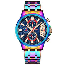 Load image into Gallery viewer, Sport Multifunctional Luxury Mens Watch Quartz Waterproof Colorful Analog Wristwatch Elegant Stainless Steel Design
