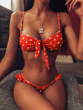 将图片加载到图库查看器，New Bikini Set Women Solid Female Cut Bikinis Swimwear Push Up Swimsuit Bath Suit Women's Bikini Padded Cutout Strappy Halter Swimsuits Two Piece Bathing Suits
