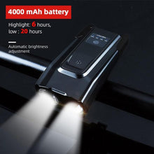 Load image into Gallery viewer, 4000mAh Bicycle Front Light Set USB Rechargeable Smart Headlight With Horn 800 Lumen LED Bicycle Light Set USB Rechargeable Super Bright  Bike Headlight
