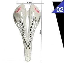 Load image into Gallery viewer, Mountain Super Light Plastic Bicycle Saddle  Bike Saddle Seat PVC Cushion Hollow Seat Saddle Ultra Light Cycling Bicycle Seat Saddle Hollow Ergonomic Shock Absorption Water Resistant Protection
