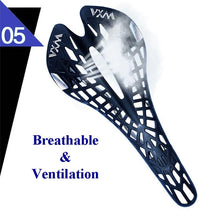 Load image into Gallery viewer, Mountain Super Light Plastic Bicycle Saddle  Bike Saddle Seat PVC Cushion Hollow Seat Saddle Ultra Light Cycling Bicycle Seat Saddle Hollow Ergonomic Shock Absorption Water Resistant Protection
