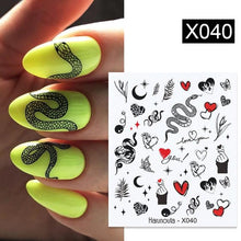 Load image into Gallery viewer, Abstract Lady Face Water Decals Fruit Flower Summer Leopard Alphabet Leaves Nail Stickers Water Black Leaf Sliders Marble Nail Art Stickers Water Transfer Nail Decals Full Wraps Gradient Acrylic Nail Kits for Women Manicure Decoration
