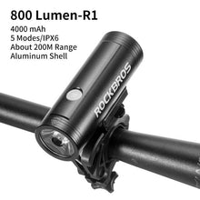 Load image into Gallery viewer, Bike Front Light Rainproof USB Rechargeable Bicycle Light Cycling Headlight LED Flashlight Bike USB Rechargeable Bicycle Light  Bicycle Front Headlight LED Bike Headlight Lamp 2000mAh

