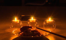 Load image into Gallery viewer, Round Hollow Glass Candle  Tea light Holder Candlestick Home Decorations for Dinner Table Wedding Candle Holder Wedding Candlestick Fine Transparent Crystal Glass Candlestick Dining Home Decor
