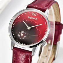 Load image into Gallery viewer, New Red Women Fashion Watch Quartz Luxury Leather Strap Analog Waterproof And Scratch Resistant Watches Excellent Gift For Women

