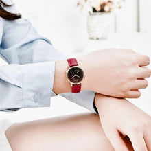 Load image into Gallery viewer, New Red Women Fashion Watch Quartz Luxury Leather Strap Analog Waterproof And Scratch Resistant Watches Excellent Gift For Women
