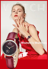 Load image into Gallery viewer, New Red Women Fashion Watch Quartz Luxury Leather Strap Analog Waterproof And Scratch Resistant Watches Excellent Gift For Women
