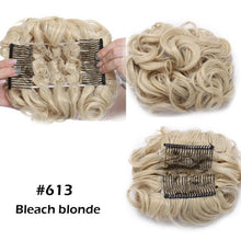 Load image into Gallery viewer, Trending LARGE Comb Clip In Curly Hair Extension Synthetic Hair Pieces Chignon Women Updo Cover Hairpiece Extension Hair Bun Clip in Hair Extension For Volumized Hair Buns For Girls
