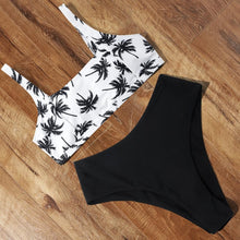 将图片加载到图库查看器，High Waist Bikini Leopard Bikini Women Push Up Swimsuit Women's Leopard Print Swimsuits High Waist Bikini Set 2 Piece Bathing Suits Women Printed Swimwear Tie Dye Summer Swim Beachwear
