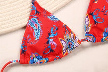 将图片加载到图库查看器，Fashion Swimwear Women Bikini Sets Women Lace Up Two Piece String Bikinis Beach Swimsuit Triangle Bathing Suit Side Tie Swimwear String Swimming Suit For Women Bathing Suit Micro Halter String Triangle Bikini
