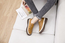 将图片加载到图库查看器，Luxury Leather Womens Sneakers Spring Shoes New Genuine Leather Casual Women Fashion Flat Girl Student Shoes Comfortable Women's Casual Flats Elegant Soft Walking Sneakers
