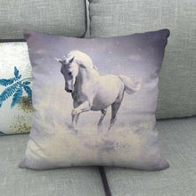 Load image into Gallery viewer, Horse Print Throw Pillow Covers Decorative Pillowcase Square Cushion Covers For Home Sofa Bedroom Livingroom Throw Pillow Covers Horse Herd Run in Desert Sand Storm Against Dramatic Sky Decor Linen Pillow Cases 45X45CM

