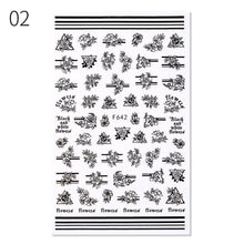 Load image into Gallery viewer, Alphabet Love Shaped  Pattern 3D Nail Stickers Slider Valentine Day Decals Foil For Love Nail Art Decoration Pop Art Nail Stickers Sexy Girl Designs Comics Water Transfer Decals Manicure Lips Nail Art Decorations Slider Nail Art Stickers
