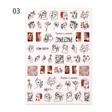 Load image into Gallery viewer, Alphabet Love Shaped  Pattern 3D Nail Stickers Slider Valentine Day Decals Foil For Love Nail Art Decoration Pop Art Nail Stickers Sexy Girl Designs Comics Water Transfer Decals Manicure Lips Nail Art Decorations Slider Nail Art Stickers
