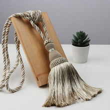 将图片加载到图库查看器，Home Decoration Polyester Tassel Tiebacks Curtain Holder Handmade Tassel Curtain Rope Holdback Window Drape Hanging Ball Tassels Curtains Buckle Sling Binding Lantern Tiebacks Handcrafted Braided Curtain Holdbacks Window Home Decor 55-90cm

