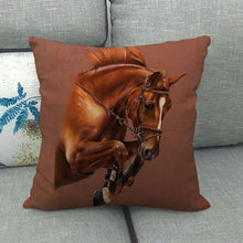 Load image into Gallery viewer, New Animal Pattern Pillow Cover Simple Wind Pillow Set Art Home Decorative Throw Pillow Cover Horse Cotton Linen Cushion for Couch Sofa Bedroom Livingroom Kitchen Car Restoring Ancient Ways Horse Head Decorative Cushion Covers 45x45CM
