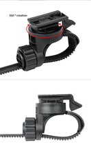 将图片加载到图库查看器，Bicycle Headlight Holder Front LED Lamp Buckle Quick Mount Release Helmet Adaptor Bracket Light Switch 360°Rotation Flashlight Mount Holder Bicycle Cycle Bike Front Torch Mount LED Headlight Holder Clip Clamp Rubber For Diameter Flashlight
