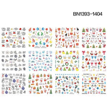 将图片加载到图库查看器，New Geometric Letter Nail Sticker Water Slider Winter Decal Christmas New Year Gift Nail Slider Temporary Tattoos Women Nail Art Stickers Water Transfer Decals Design Nail Art Supplies Manicure Acrylic Nail Foil Stencils Decorations
