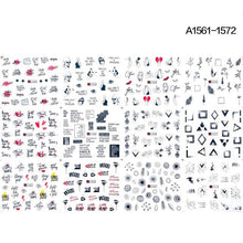 将图片加载到图库查看器，New Geometric Letter Nail Sticker Water Slider Winter Decal Christmas New Year Gift Nail Slider Temporary Tattoos Women Nail Art Stickers Water Transfer Decals Design Nail Art Supplies Manicure Acrylic Nail Foil Stencils Decorations
