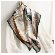 Load image into Gallery viewer, Luxury Long Soft Square Silk Scarves Lightweight Elegant Satin Silk Soft Head Wrap Escharpe Hijab Scarf Muslim Female Silky Shawls Wrap Hair Head Scarves Bandanna For  Women 90*90cm
