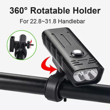 Load image into Gallery viewer, Bike Light USB Rechargeable 3000 Lumens Bike Headlight LED Super Bright Flashlight Front Lights And Back Rear Light Adjustable Lightness Waterproof And Large Capacity Battery 10000mAh
