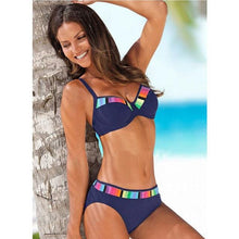 将图片加载到图库查看器，Bikini Set Swimwear Women Print Swimsuit Push Up Plus Size Bathing Suit Beachwear Women's Push-Up Bikini Set Padded Bikini Swimsuit
