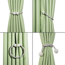 将图片加载到图库查看器，Magnetic Curtain Clip Room Accessories Pearl Ball Curtains Holder Tieback Home Decor Hanging Ball Buckle Tie Back Curtain Tiebacks Pearl Ball Home Curtain Buckle The Most Convenient Tie Backs Weave Clips Rope Straps Holder
