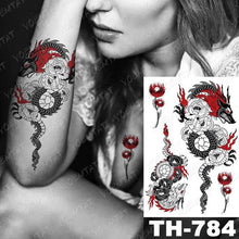 Load image into Gallery viewer, Luxury Big Waterproof Temporary Sticker Tattoo Large Flowers And Animals Body Tattos For Womens
