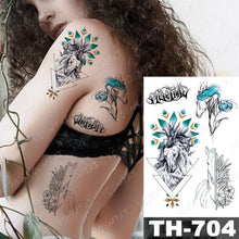 Load image into Gallery viewer, Luxury Big Waterproof Temporary Sticker Tattoo Large Flowers And Animals Body Tattos For Womens
