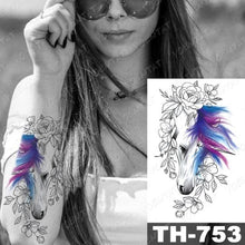 Load image into Gallery viewer, Luxury Big Waterproof Temporary Sticker Tattoo Large Flowers And Animals Body Tattos For Womens
