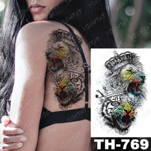 Load image into Gallery viewer, Luxury Big Waterproof Temporary Sticker Tattoo Large Flowers And Animals Body Tattos For Womens
