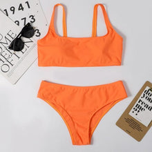 将图片加载到图库查看器，High Waist Bikini Black Swimwear Women Swimsuit High Leg Bikinis Set Women High Waist Bandeau Bikini Set Strapless 2 Piece Bathing Suit Swimsuits Tie Wrap Swimsuits Swimming for Bathing Suit Woman Swimsuits

