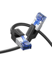 将图片加载到图库查看器，Elegant Black Ethernet Cable CAT8 40Gbps 2000MHz CAT 8 Networking Nylon Braided Internet LAN Network Cable With Gold Silver Plated RJ45 Connector Cord For Router TV
