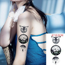 将图片加载到图库查看器，Elegant Waterproof Tattoo Sticker Sun Moon Fake Tatto Fashion Moon Temporary Fun Sun Wave Magic Tatoos For Womens Mens
