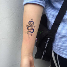 将图片加载到图库查看器，Elegant Waterproof Tattoo Sticker Sun Moon Fake Tatto Fashion Moon Temporary Fun Sun Wave Magic Tatoos For Womens Mens
