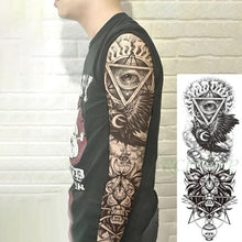 Load image into Gallery viewer, Extra Large Full Arm Leg Body Hand Waterproof Fake Tattoo Stickers Temporary Realistic Black Modern Mens Tattoo
