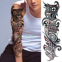 Load image into Gallery viewer, Extra Large Full Arm Leg Body Hand Waterproof Fake Tattoo Stickers Temporary Realistic Black Modern Mens Tattoo
