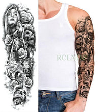 Load image into Gallery viewer, Extra Large Full Arm Leg Body Hand Waterproof Fake Tattoo Stickers Temporary Realistic Black Modern Mens Tattoo
